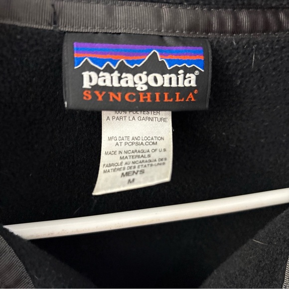 Patagonia Synchilla Snap-T Fleece Pullover Jacket Black Size M Men's Rockhurst - Picture 4 of 9